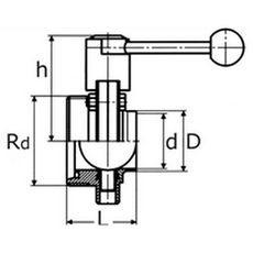 Затвор дисковый нержавеющий DN100 M-W DIN 11851 AISI 316L / 1.4404 (вкладыш EPDM)