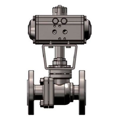 Пневматический двухкомпонентный фланцевый шаровой кран с фторсодержащим покрытием Q16.1