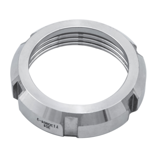 Гайка шлицевая нержавеющая DN101,6 SMS AISI 316L / 1.4404