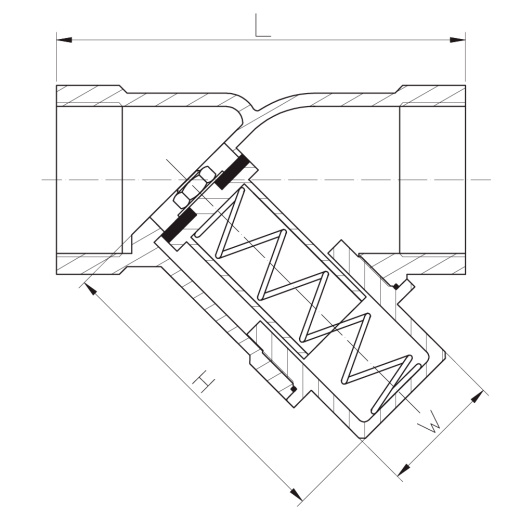 Клапан обратный муфтовый нержавеющий 2" AISI 316L / 1.4404