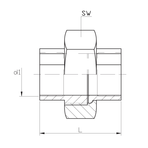 Муфта-американка плоская нержавеющая (внутренняя-внутренняя резьба) DN50 (2") DIN 2993 AISI 316 / 1.4401