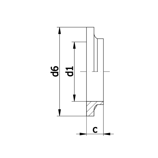 Штуцер конический нержавеющий DN76 SMS AISI 316L / 1.4404